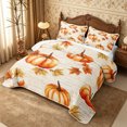 thumbnail image 3 of Erosebridal Autumn Pumpkin Twin Quilt Set 2 Pieces,Fall Harvest Twin Coverlet Set,Beige,1 Bedspread and 1 Pillowcase, 3 of 7