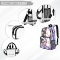 thumbnail image 6 of FKELYI Clear Backpack for Girls 17 Inch Schoolbag Lightweight Kids Backpacks Pink Bow Horse Fish Scale Print Transprent Book Bag for Primary School Daypack Rucksack, 6 of 7