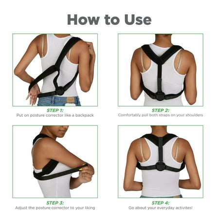 Mind Reader - Back Posture Corrector Back Support - Black