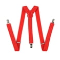 thumbnail image 2 of Anvazise Elastic Y-Shape Braces Men's Women's Solid Color/Stripe Adjustable Suspenders Red One Size, 2 of 13