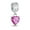 Pink, variant on Bling Jewelry Womens Valentines Love Cubic Zirconia CZ Red Heart Shape Dangle Charm Bead for Bracelet Sterling Silver