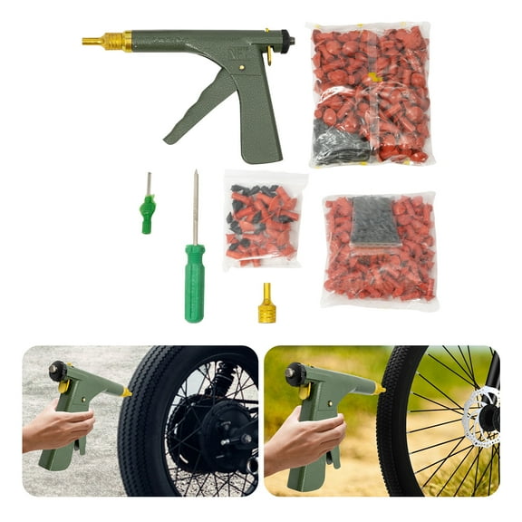 Tire Plugger Tubeless Tire Wheel Repair Gun Kit Mushroom Plug Probe Nozzle!