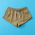 thumbnail image 6 of DPTALR Men's Casual Fashion Solid Color Elastic Waist Beach Shorts,Khaki,Big and Tall Men M, 6 of 6
