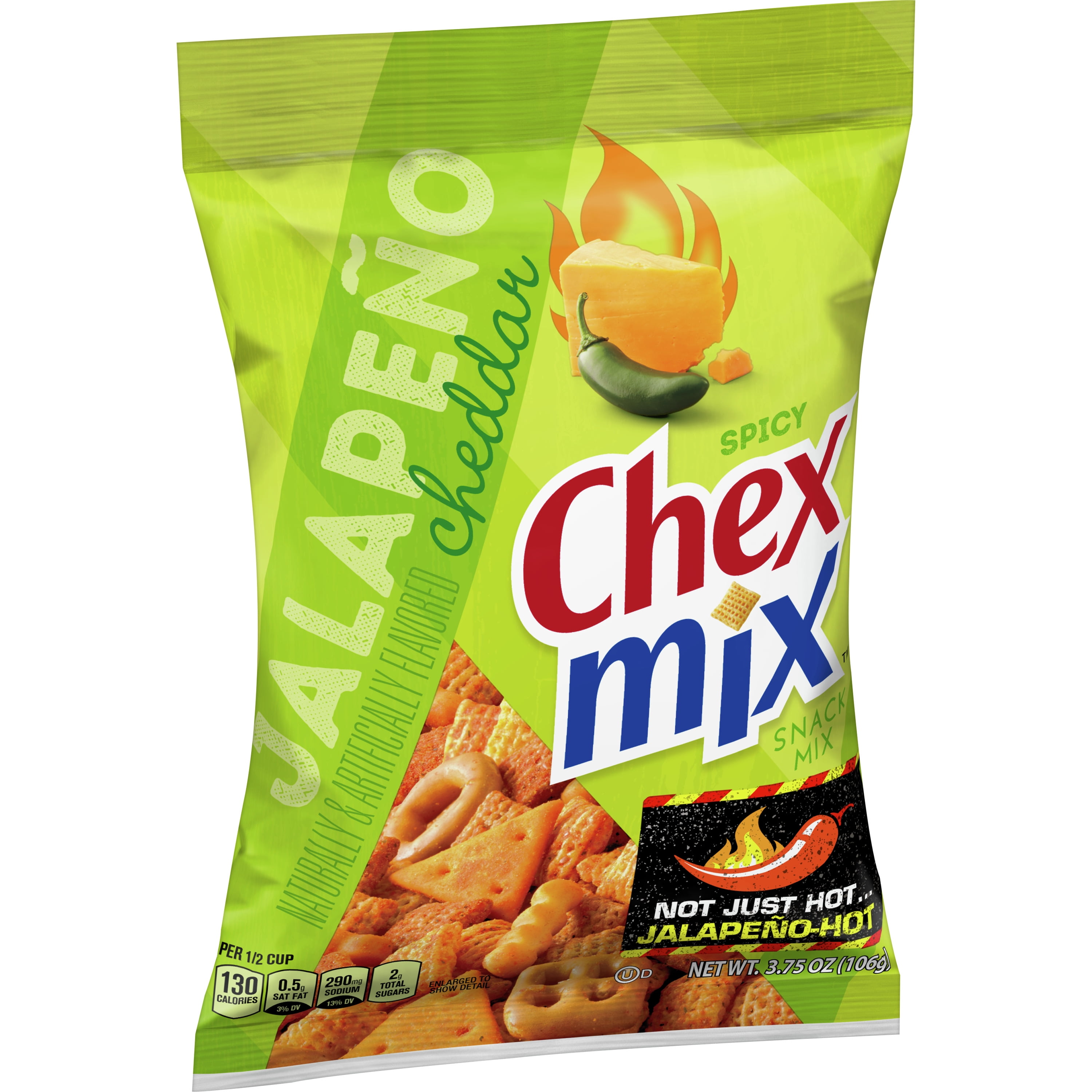 Chex Mix Spicy Snack Mix, Jalapeno Cheddar, 3.75 oz - Walmart