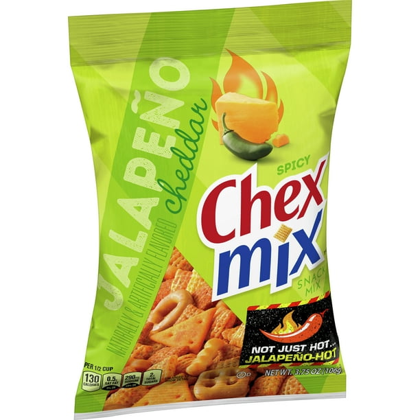 Chex Mix Spicy Snack Mix, Jalapeno Cheddar, 3.75 oz - Walmart