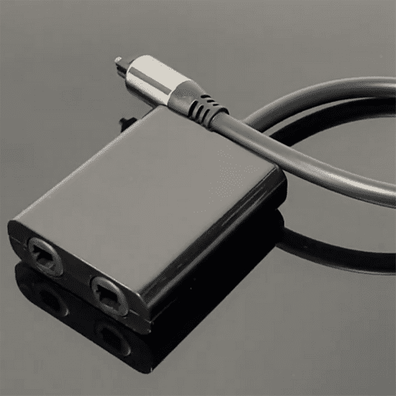 Optical Fiber Cable Splitter 2 in 1 Toslink Converter for HDTV DVD Digital TV Sound Bar Amplifier, Bright Color Port