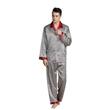 

JeashCHAT Sexy Lingerie for Women New Long-sleeved Printed Foreign Trade Home Service Silk Pajamas Suit