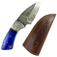 thumbnail image 3 of TheBoneEdge 7' Damascus Fixed Blade Full Tang  Blue Bone Handle Steel Knife, 3 of 5