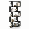 thumbnail image 1 of Costway 5-Tier Bookshelf Geometric S-Shaped Bookcase Room Divider Storage Display Shelf, 1 of 9