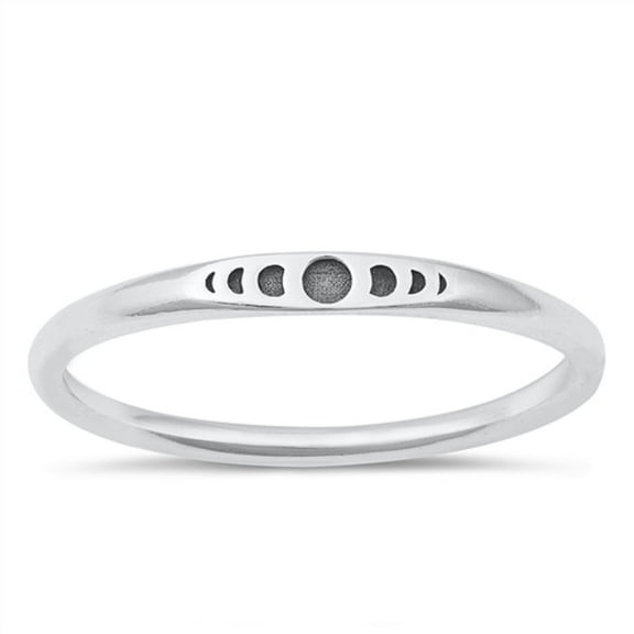 All in Stock 925 Sterling Silver Designed Moon Phases Ring Size 10