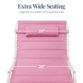 thumbnail image 4 of Best Choice Products Extra Wide Padded Patio Chaise Lounge Chair, Portable Recliner w/ 8 Positions - Carnation/White, 4 of 8