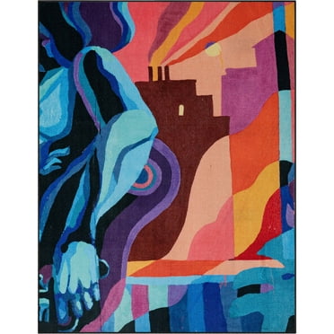 Well Woven x Misha Tyutyunik The Sunday Jungle Collection Aubade Modern Abstract Multi 6'7" x 9'3" Area Rug