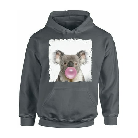 Awkward Styles Koala Chewing Pink Gum Animal Themed Clothes Koala with Gum Hoodie Animal Hoodie for Woman Funny Animal Gifts Koala Clothing Cute Animals Best Unisex Gifts Cute Hoodie