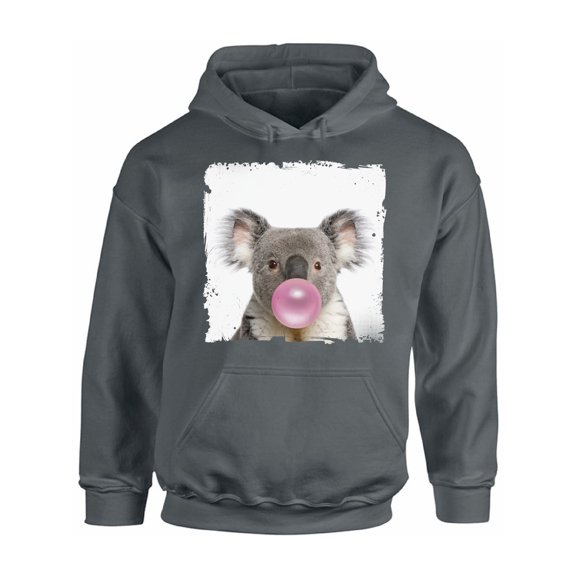Awkward Styles Koala Chewing Pink Gum Animal Themed Clothes Koala with Gum Hoodie Animal Hoodie for Woman Funny Animal Gifts Koala Clothing Cute Animals Best Unisex Gifts Cute Hoodie Crewneck