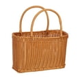 thumbnail image 1 of Handwoven Basket with Handles Shopping Basket Organizer Imitation Rattan Indoor and Outdoor Use Lightweight Flower Basket Multifunctional Hard Handle S, 1 of 10