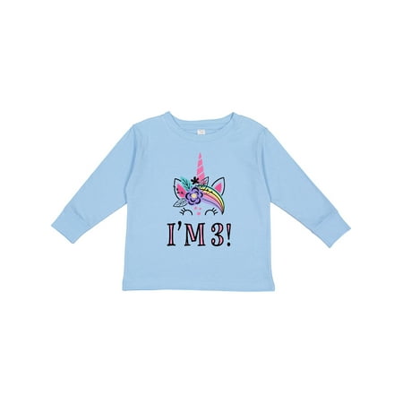 

Inktastic 3rd Birthday Outfit 3 Year Old Girl Unicorn Gift Toddler Toddler Girl Long Sleeve T-Shirt