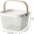 thumbnail image 2 of 1 Pack Iron Handheld Storage Basket Water Fruit Vegetable Vegetable Basket Household Hollowing Storage Basket, 2 of 6