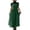 #0220-Green, variant on Women Plus Size Cotton Linen Vintage Pleated Split Apron Pinafore Dress with Two Pockets