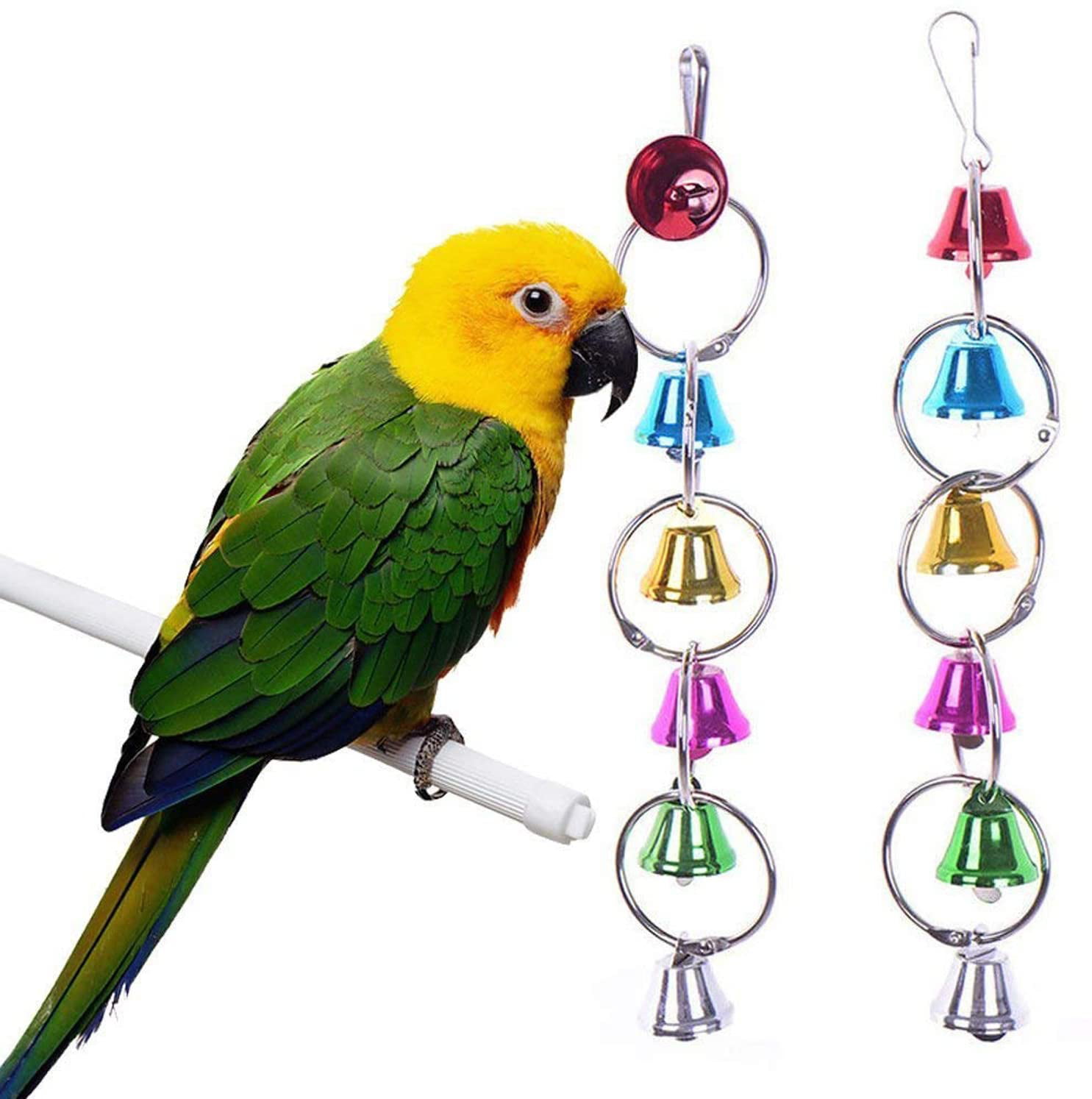 E-KOMG 13 Packs Bird Swing Toys,Parrot Chewing Hanging Perches with Bell,Pet Birds Cage Toys Suitable for Small Parakeets,Conures,Love Birds,Cockatiels,Macaws,Finches 