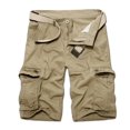 thumbnail image 1 of SDNall Men Casual Solid Fashion Zipper Button Pockets Cropped Cargo Shorts, 1 of 9