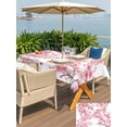 thumbnail image 4 of Spring Peach Flowers Outdoor Tablecloth - 54x80 Inch Rectangle Dining Table Cover, Pink Botanical Floral Leaves Branch Waterproof Outdoor Table Cloth with Umbrella Hole & Zipper for Picnic/Patio, 4 of 7