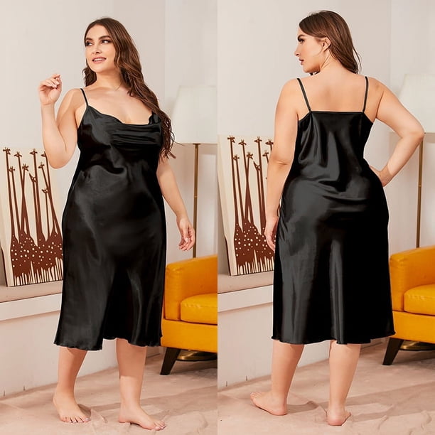 Camisón holgado de primavera y verano para mujer, con tirantes y obesidad, 1630p