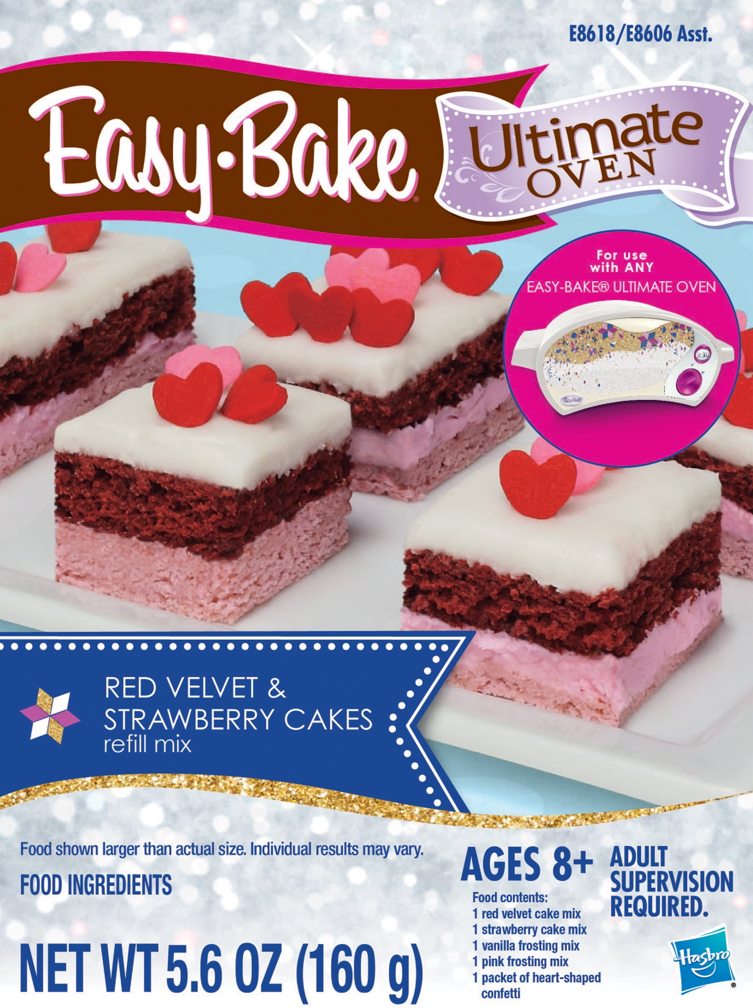Rectangular Round and Heart Pan Easy Bake Oven Deluxe Pan Set Includes Cupcake 