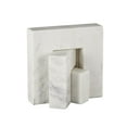 thumbnail image 6 of 7",5",3"H White Marble Square Arch Abstract Sculpture with Varying Sizes, by DecMode (3 Count), 6 of 9