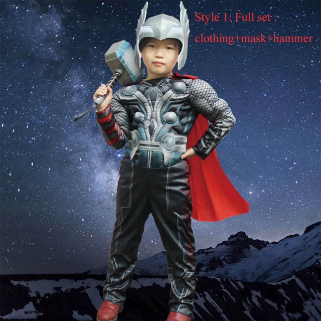 Disfraz clásico de los Vengadores para niños, Cosplay de Thor, Superhéroes, para fiesta de Carnaval y Halloween