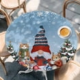 thumbnail image 3 of Christmas Table Cloth, Round Fitted Tablecloths with Elastic Edge, Gnomes Cat Squirrel Xmas Pine Tree Winter Snow Wipeable Waterproof Table Cover for Kitchen Wedding 36-44 Inches, 3 of 4