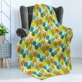 thumbnail image 4 of Baby Soft Flannel Fleece Throw Blanket, Colorful Summer Trees Kids Playroom Girls Boys Childish Branches Plants Artwork, Cozy Plush for Indoor and Outdoor Use, 70" x 90", Multicolor, by Ambesonne, 4 of 5