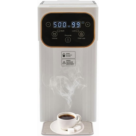 1500W Instant Hot Water Dispenser Filter, Tabletop Water Filter Machine with 8 Temperatures & LCD Operation Panel Small Water Dispenser for Home, Office (White)