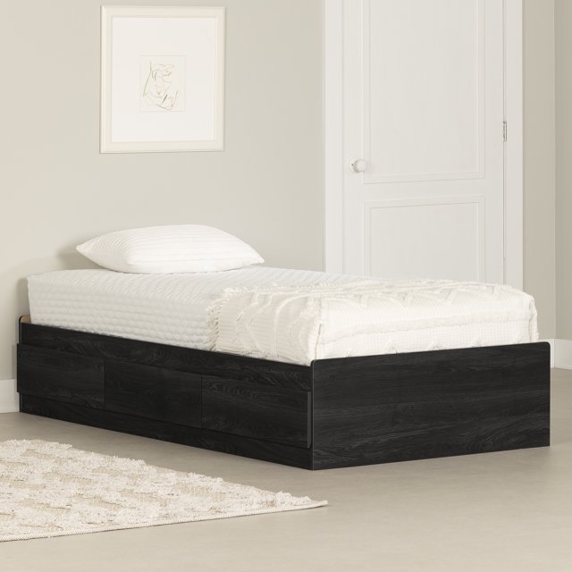 Lit matelot 3 tiroirs Simple, fini Chêne gris, collection Step One Essential de Meubles South Shore