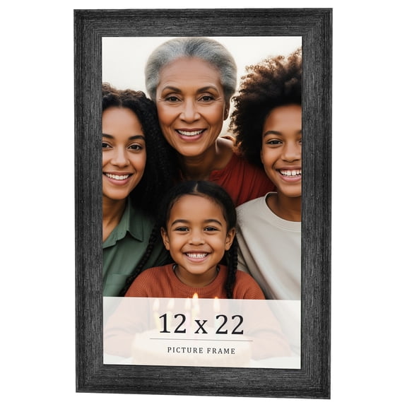 12x22 Frame Black Real Wood Picture Frame Width 1.5 inches | Interior Frame Depth 0.5 inches | Barn