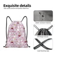 thumbnail image 4 of Xecao Easter Rabbit Pattern Sports Drawstring Backpack - String Swim Gym Bag with Wet Proof Pocket for Women&Men-Medium, 4 of 6