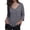 Gray, variant on Women's V Neck 3/4 Sleeve Knit Sweater, Casual Loose Acrylic Pullover with Chest Pocket, Solid Color