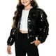 thumbnail image 2 of Parkas de manga larga para niños, de invierno, de color liso, estilo corto, cálidas y gruesas, con cremallera, de poliéster., 2 of 6