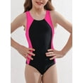 thumbnail image 3 of Charmo Color Blocked Swimwear for Girls Athletic One Piece Practice Swimsuits Racerback Competition Bathing Suits, Size 8-16, 3 of 7