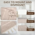thumbnail image 3 of Dznils Boho Tassel Shower Curtain with Hooks, Farmhouse Thick Cloth Linen Fabric Bathroom Curtain, Cream, 72" x 72", 3 of 9