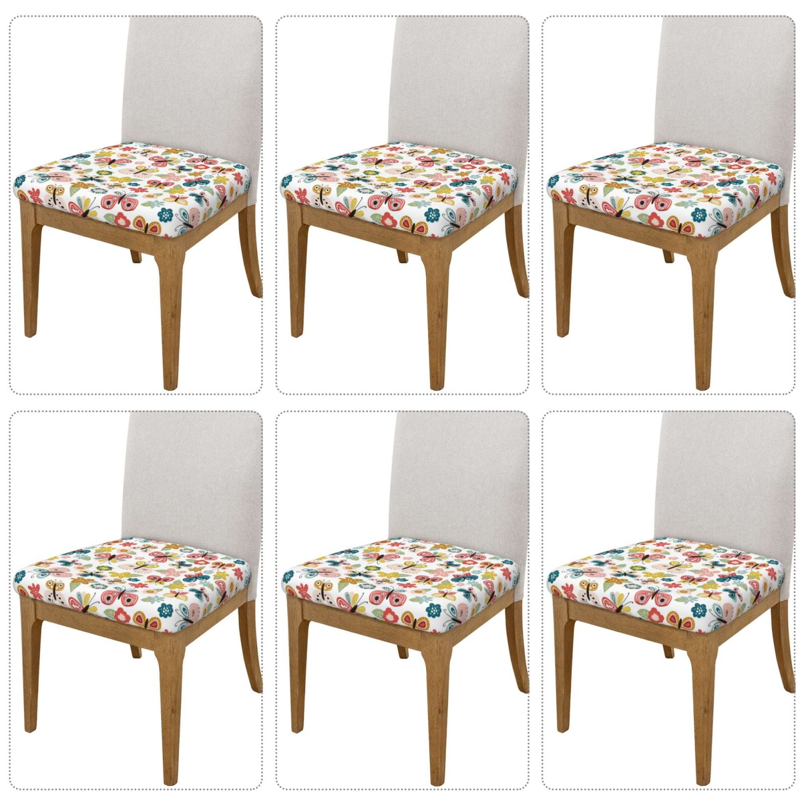 Vsdgher Butterfly Flowers Couch Cushion Covers, Non-Slip Sofa Seat Cushion Slipcovers, Soft Couch Covers（Don't include seat cushion）Six Piece
