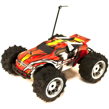 Aleko 1/18 Truggy 27MHz NiCd Battery Remote Control Car, Red