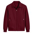 thumbnail image 2 of Fnooota Men's Bomber Jackets, Lightweight&nbsp; Long Sleeve Lapel Collar Zip up Outerwear for Spring Fall Red Size 3XL, 2 of 6