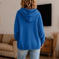 thumbnail image 5 of Women's Drop Shoulder Long Sleeve Drawstring Loose Knit Hooded Pullover Sweater L, 5 of 6