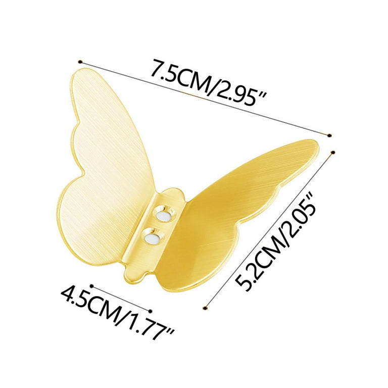 Isvgxsz Butterfly Coat Hooks, Wall Mounted Metal Hooks Stainless