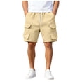 thumbnail image 3 of ZRGHAOYLQ Mens Cargo Shorts Plus Size Big and Tall Baggy Shorts with Multi Pockets Drawstring Elastic Waist Shorts Lightweight Solid Color Outdoor Shorts, 3 of 9