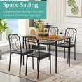 thumbnail image 5 of VECELO 5-Piece Dining Table Set with 4 Chairs, Wooden Dining Table for Home Kitchen Breakfast Nook, Brown, 5 of 10