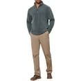 thumbnail image 2 of SUDADERA DE PULLOVER DE MANGA LARGA DE FORRO POLAR CON MEDIA CREMALLERA Y CUELLO ALTO DE COLOR SÓLIDO PARA HOMBRE INSPIRE CHIC TALLA L GRIS OSCURO, 2 of 6
