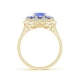 thumbnail image 2 of ANGARA Natural Cushion 1.6 ct Tanzanite Cocktail Ring in 14K Yellow Gold for Women (Size-8x6mm) | December Birthstone, Anniversary, Jewelry Gift for Women | Natural Tanzanite Ring, 2 of 10