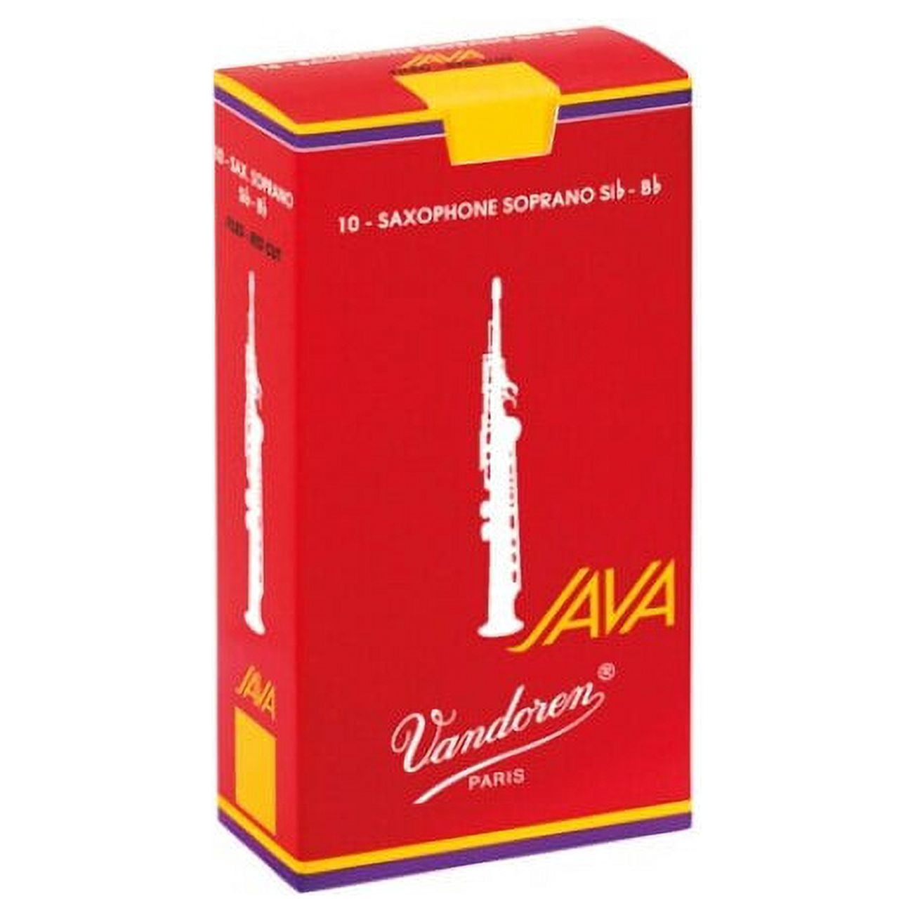 Vandoren Soprano Sax Java Red Reeds Strength #2.5; Box of 10