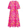 thumbnail image 5 of Tnhcen Women's Summer Casual Vintage Floral Print Short Sleeve Round Neck Knee Length Loose Dress 4 Way Stretch Plus Size S - 2XL Pocket Dress, 5 of 5